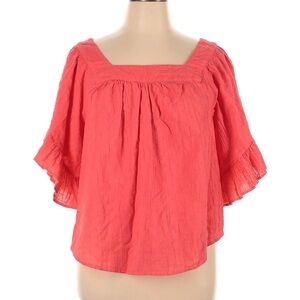 Terra & Sky Coral Flutter Sleeve Blouse
